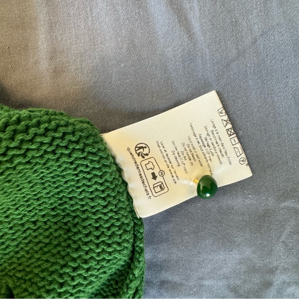 Sezane Green Short Sleeve Knit Cardigan - Picture 8 of 9